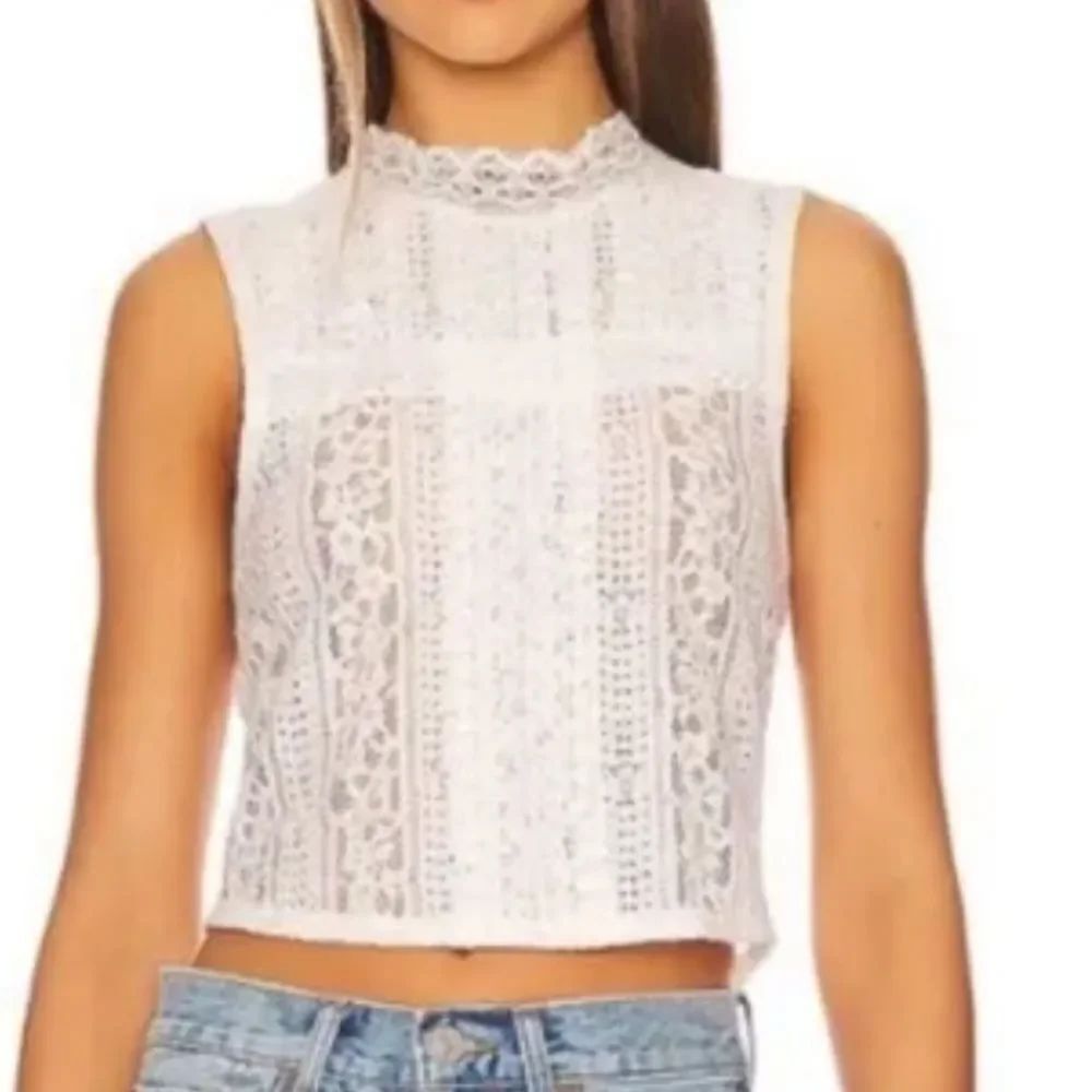 NWT Free People Tea Party White Lace Top Size S